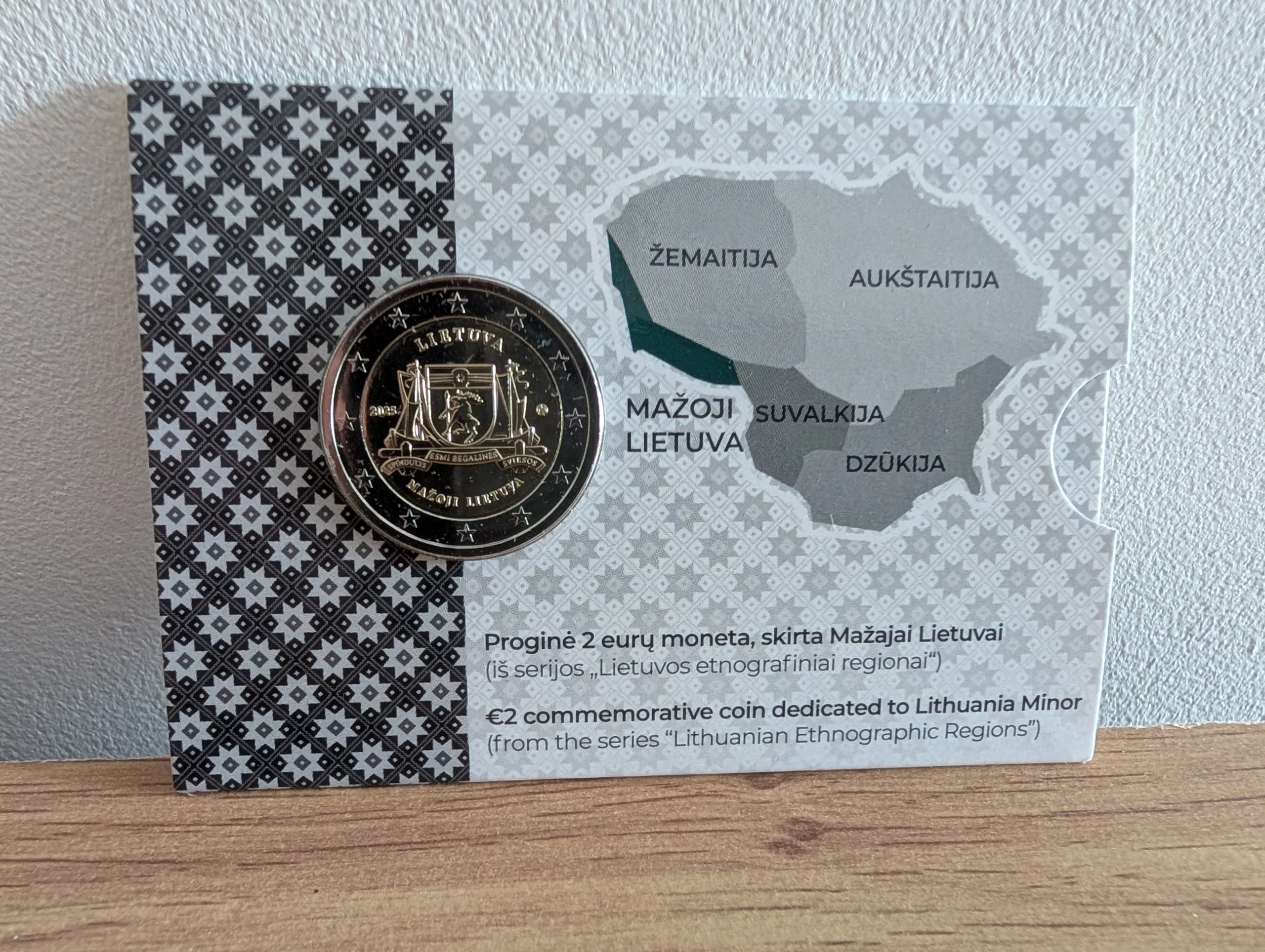 Coincard BU 2€ Lituanie 2025 – Mažoji