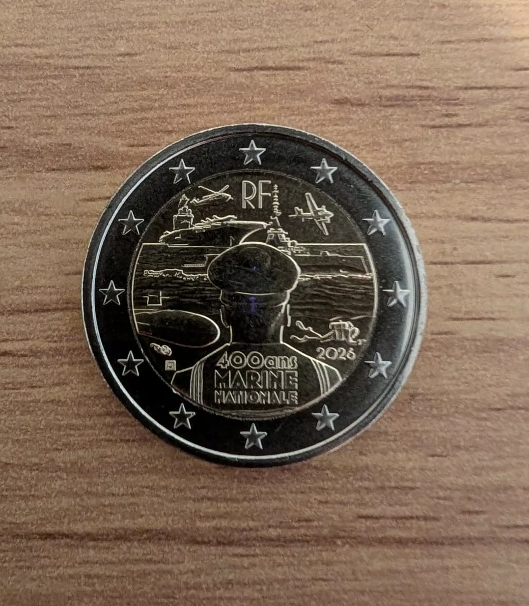Pièce 2€ FDC France 2026 – Marine nationale